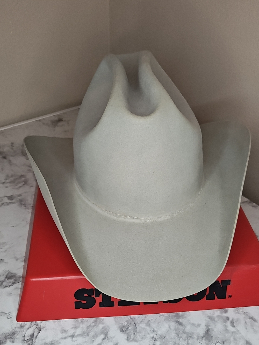 Resistol Self-Conforming Cowboy Hat Silver Belly Grey Felt 7 1/4 Las Vegas
